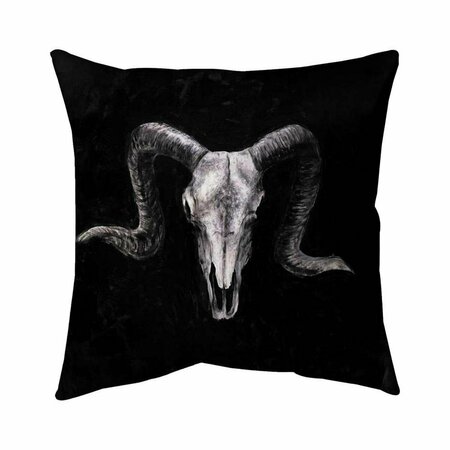 BEGIN HOME DECOR 20 x 20 in. Ram Skull Grunge Style-Double Sided Print Indoor Pillow 5541-2020-AN226